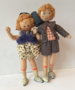 Pair of 3 3/4 Vintage Grecon ~ Doll House Dolls ~ Man & Woman ~ - Ruby Lane